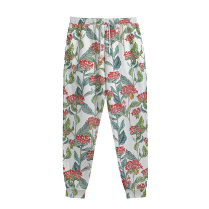 Watercolor Bouvardia Print Sweatpants