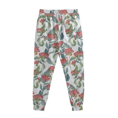 Watercolor Bouvardia Print Sweatpants