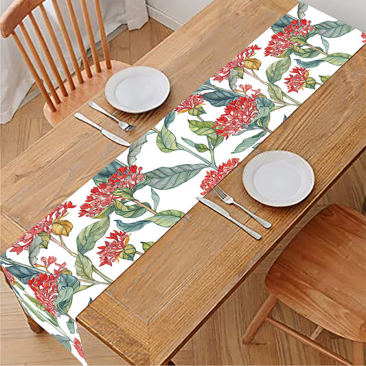 Watercolor Bouvardia Print Table Runner