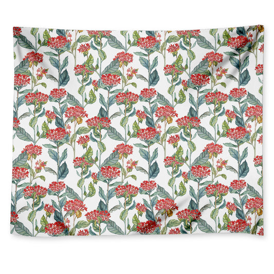 Watercolor Bouvardia Print Tapestry