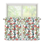 Watercolor Bouvardia Print Tier Curtains