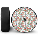 Watercolor Bouvardia Print Tire Cover With Camera Hole