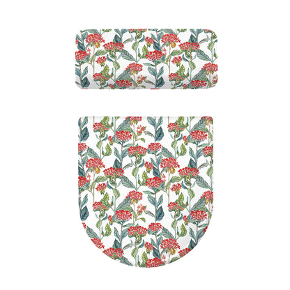 Watercolor Bouvardia Print Toilet Lid And Tank Cover Set