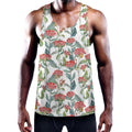 Watercolor Bouvardia Print Men's Workout Tank Top