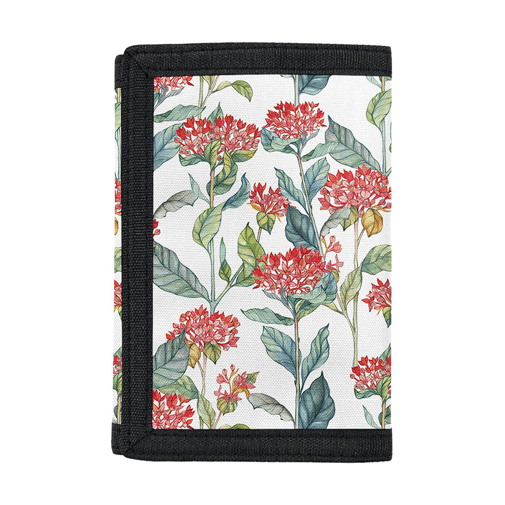 Watercolor Bouvardia Print Trifold Wallet