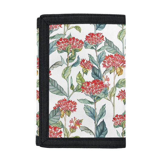 Watercolor Bouvardia Print Trifold Wallet