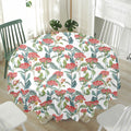 Watercolor Bouvardia Print Waterproof Round Tablecloth