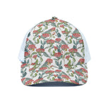 Watercolor Bouvardia Print White Mesh Trucker Cap