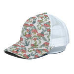 Watercolor Bouvardia Print White Mesh Trucker Cap