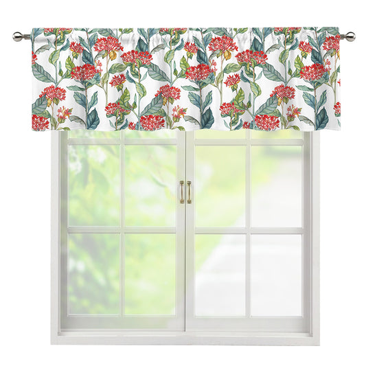Watercolor Bouvardia Print Window Valance