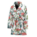 Watercolor Bouvardia Print Women's Bathrobe