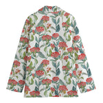 Watercolor Bouvardia Print Women's Cotton Blazer