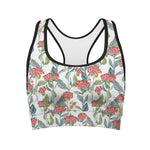 Watercolor Bouvardia Print Women's Sports Bra