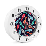 Watercolor Bowling Pins Pattern Print Alarm Clock
