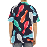 Watercolor Bowling Pins Pattern Print Aloha Shirt