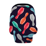 Watercolor Bowling Pins Pattern Print Baby Seat Cover
