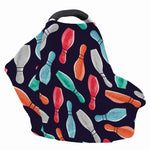 Watercolor Bowling Pins Pattern Print Baby Seat Cover
