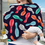 Watercolor Bowling Pins Pattern Print Baby Seat Cover