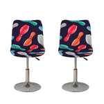 Watercolor Bowling Pins Pattern Print Bar Stool Covers