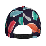 Watercolor Bowling Pins Pattern Print Baseball Cap