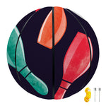 Watercolor Bowling Pins Pattern Print Basketball