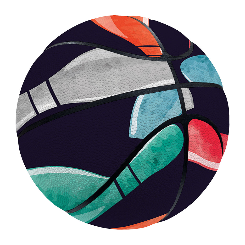 Watercolor Bowling Pins Pattern Print Basketball