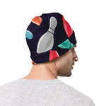 Watercolor Bowling Pins Pattern Print Beanie