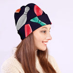 Watercolor Bowling Pins Pattern Print Beanie