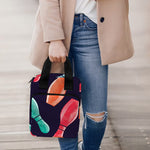 Watercolor Bowling Pins Pattern Print Bible Tote Bag