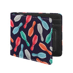 Watercolor Bowling Pins Pattern Print Bifold Wallet