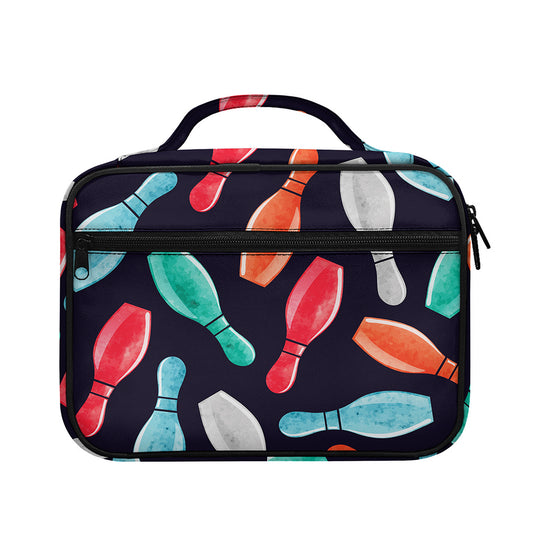 Watercolor Bowling Pins Pattern Print Briefcase Bible Bag