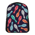 Watercolor Bowling Pins Pattern Print Casual Backpack