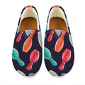Watercolor Bowling Pins Pattern Print Casual Shoes