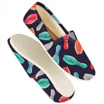 Watercolor Bowling Pins Pattern Print Casual Shoes