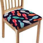 Watercolor Bowling Pins Pattern Print Chair Cushion Cover