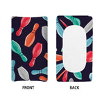 Watercolor Bowling Pins Pattern Print Changing Pad Cover