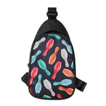 Watercolor Bowling Pins Pattern Print Chest Bag