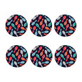 Watercolor Bowling Pins Pattern Print Coaster Set