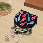 Watercolor Bowling Pins Pattern Print Coin Purse