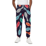 Watercolor Bowling Pins Pattern Print Cotton Pants