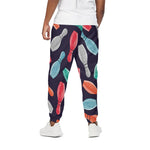 Watercolor Bowling Pins Pattern Print Cotton Pants