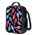 Watercolor Bowling Pins Pattern Print Crossbody Lunch Bag