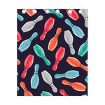 Watercolor Bowling Pins Pattern Print Curtain