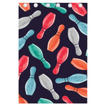 Watercolor Bowling Pins Pattern Print Curtain