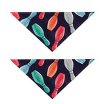Watercolor Bowling Pins Pattern Print Dog Bandana