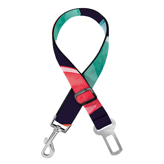 Watercolor Bowling Pins Pattern Print Dog Seat Belt