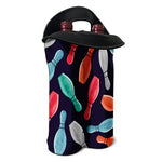 Watercolor Bowling Pins Pattern Print Double Neoprene Wine Tote