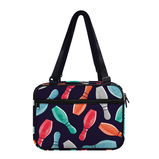 Watercolor Bowling Pins Pattern Print Double Strap Bible Bag