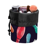 Watercolor Bowling Pins Pattern Print Drawstring Makeup Bag