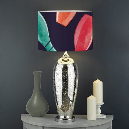 Watercolor Bowling Pins Pattern Print Drum Lamp Shade